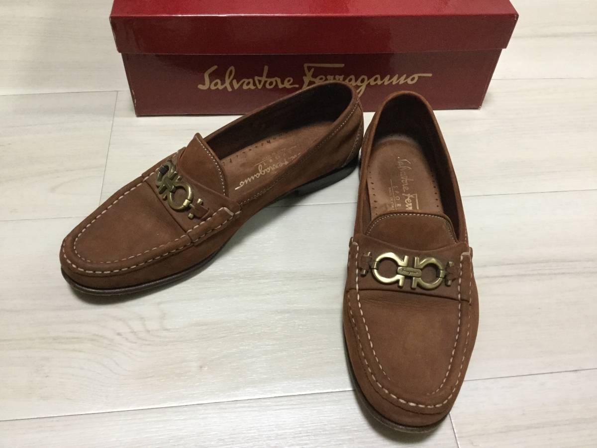 □美品!! Salvatore Ferragamo フェラガモ ガンチーニ スエード 