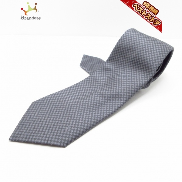 ルイヴィトン LOUIS VUITTON - ダークグレー×グレー メンズ MR1220 美品 ネクタイ