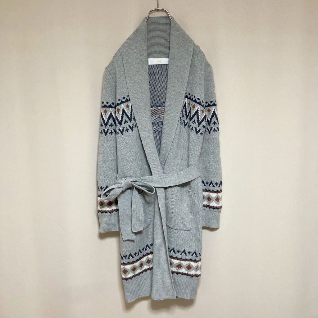 Tocco Closet トッコクローゼット ノルディック柄ニットコーディガン ロングカーディガン Mサイズ ライトグレー レディース Mサイズ 売買されたオークション情報 Yahooの商品情報をアーカイブ公開 オークファン Aucfan Com