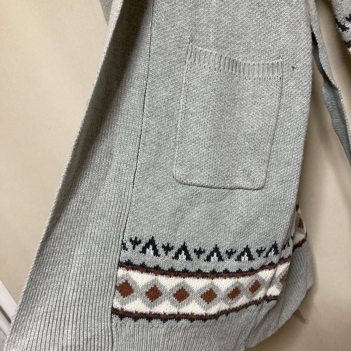 Tocco Closet トッコクローゼット ノルディック柄ニットコーディガン ロングカーディガン Mサイズ ライトグレー レディース Mサイズ 売買されたオークション情報 Yahooの商品情報をアーカイブ公開 オークファン Aucfan Com