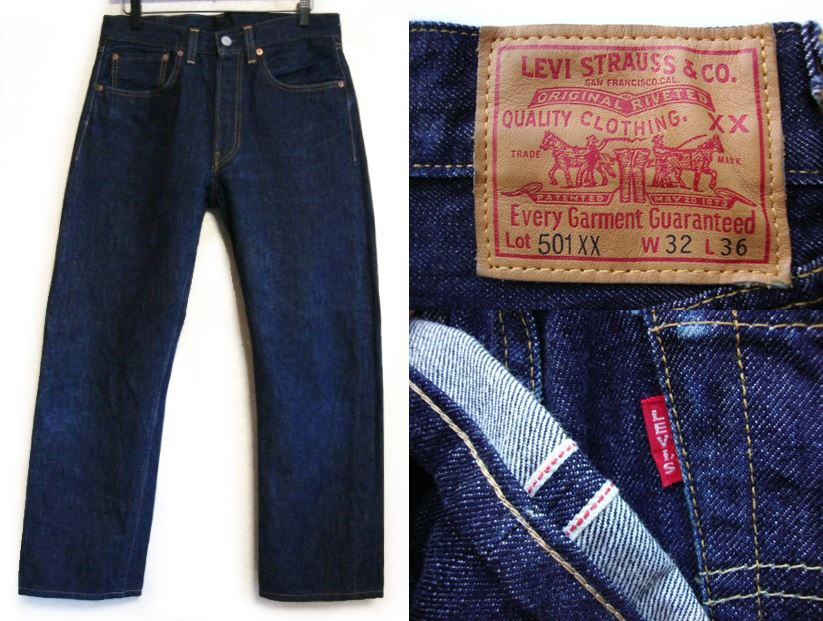 定3万 濃紺LEVIS 1947 501XX W32(77) USAコーンミルズ製LVCビンテージ 