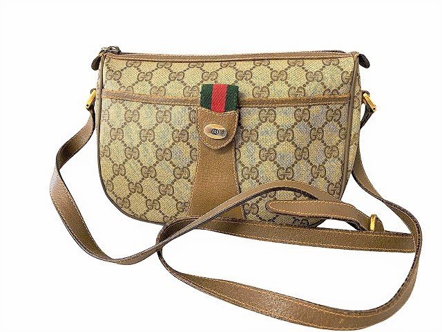 中古 紙タグ 訳あり GUCCI オールドグッチ シェリーライン ショルダー 