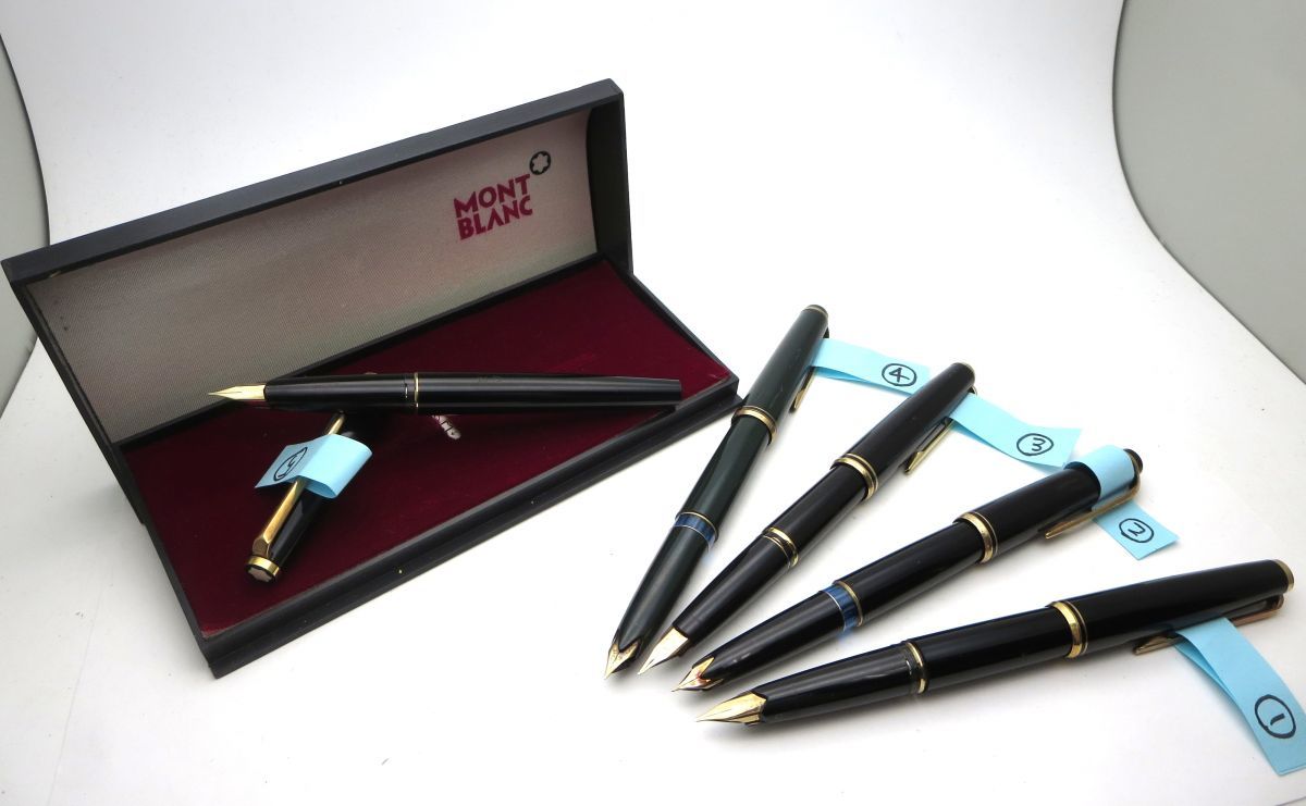 1000円スタート 文房具 5点 万年筆 MONTBLANC モンブラン No.22 No.24/No.221 CLASSIC ペン先14k 585 等 ケース付き 筆記用具 J7021