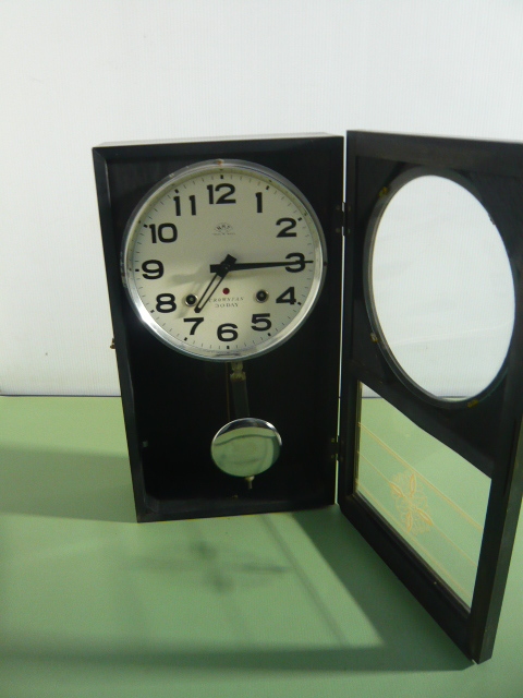 B5◆NHT 柱時計 掛時計 CROWNFAN 3O DAY 昭和レトロ 掛時計◆動作品◆X