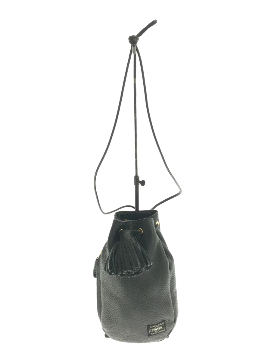 PORTER◇5525gallery×PORTER/ショルダーバッグ/レザー/ブラック/巾着 