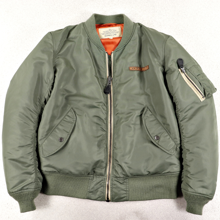 美品 上野商会 AVIREX アヴィレックス #6172063 TYPE MA-1 撥水シェル 