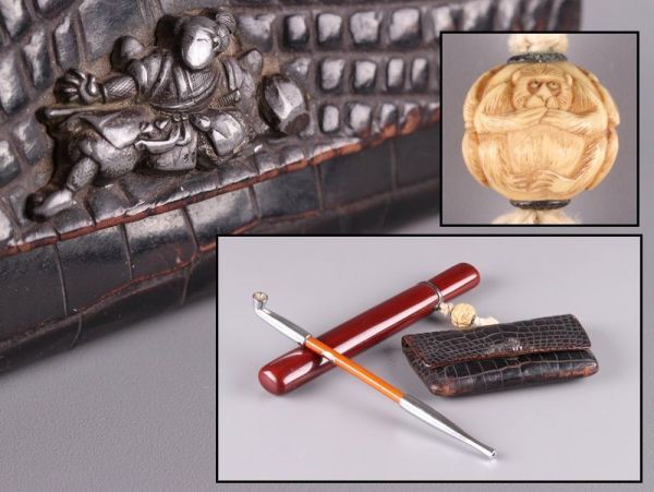 定番，新作 古美術 時代提げ物 煙草入 煙管筒 キセル 古骨造 緒締め玉 時代物 極上品 初だし品 640(その他)｜売買されたオークション情報、yahooの商品情報をアーカイブ公開 - オークファン その他
