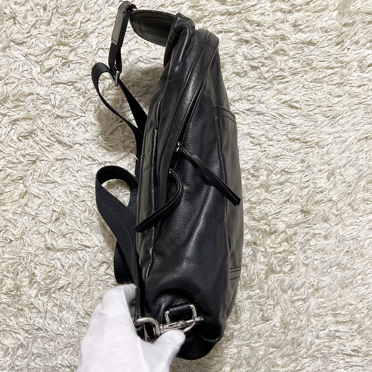 【極美品】コーチCOACHボディバッグ　ショルダーバッグ　レザー本革　ブラック 1円スタート☆ 【極美品】COACH コーチ ショルダーバッグ ボディバッグ