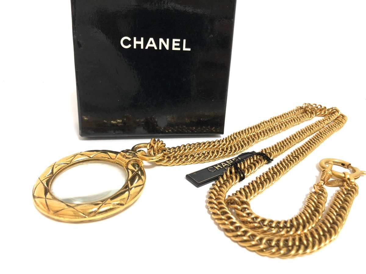 中古】CHANEL シャネル ココマーク ネックレス ルーペ ゴールド 