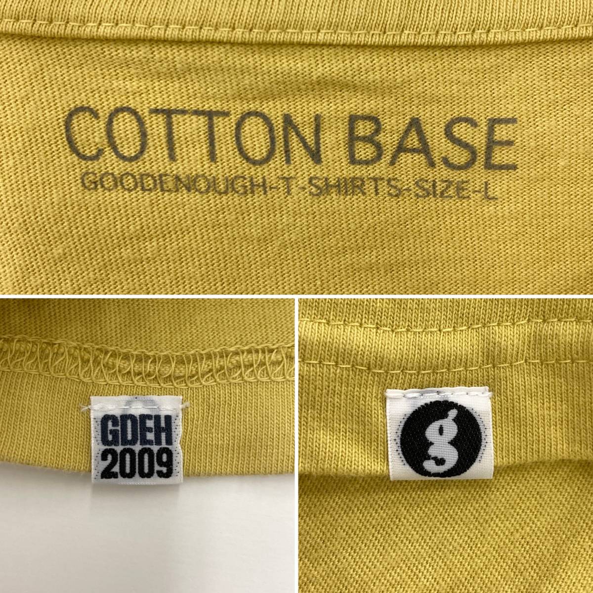 GOODENOUGH グッドイナフ 2009 ロゴ 半袖 Tシャツ イエロー 黄色 L