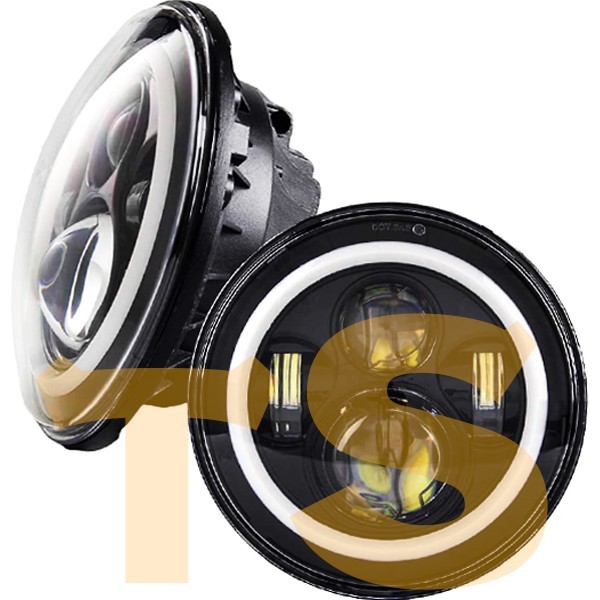 送料無料☆ LED ラングラー デイライトジムニー JK 7インチ Hi.Low切替式 トヨタ 2個 MMR60W 12V/24V JEEP とウインカー機能 ヘッドライト