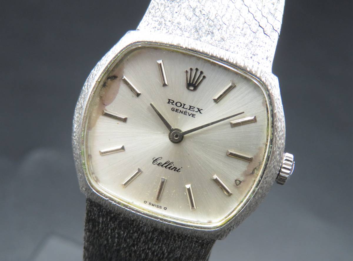 1円～！稼働品★ROLEX ロレックス チェリー二 Ref.3801 18KWGバックケース 総重量48.9g Cal.1600 手巻き レディース 腕時計 BBSWA7691