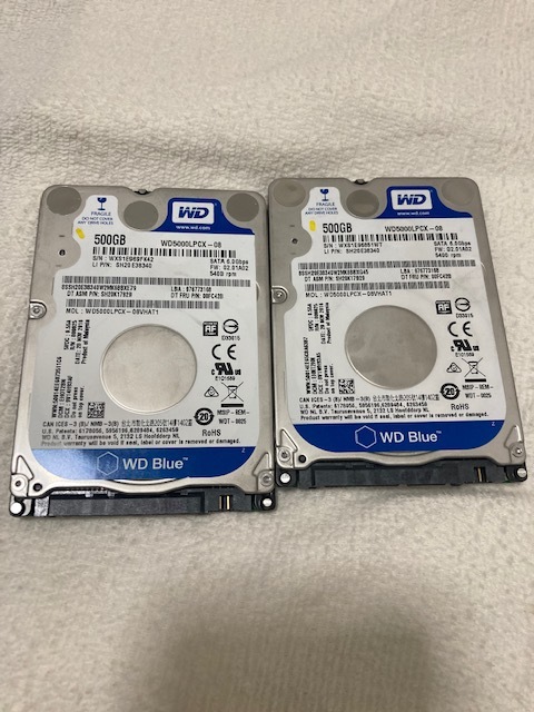 正常品 SATA 2.5インチ ハードディスク　セット販売 500GB western digital blue WD5000LPCX-08_1