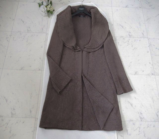 Foxey CAPE GILET ウール ニット カーディガン ケープ ポンチョ 40437 オレンジ (208310