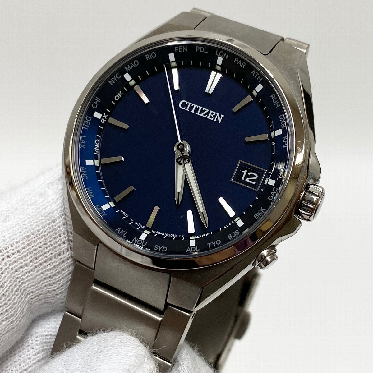 中古】CITIZEN ATTESA 腕時計 CB1120-50L エコドライブ H149 ブルー 