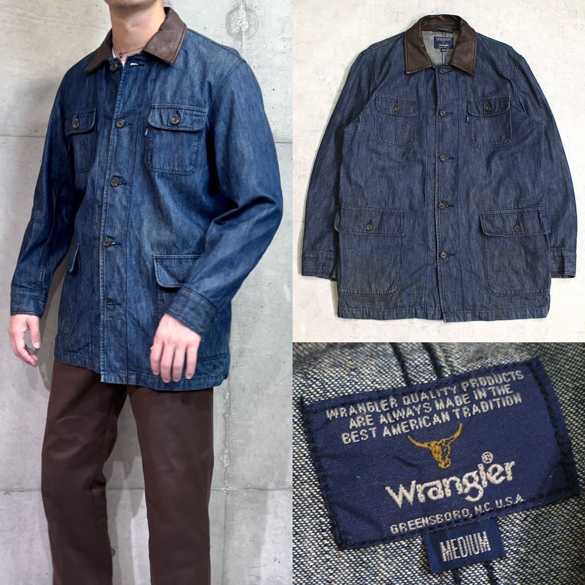 ラングラー カバーオール 80s 90s ◎80s◎Wrangler◎ラングラー◎日本製◎デニムカバーオール◎ミドル丈