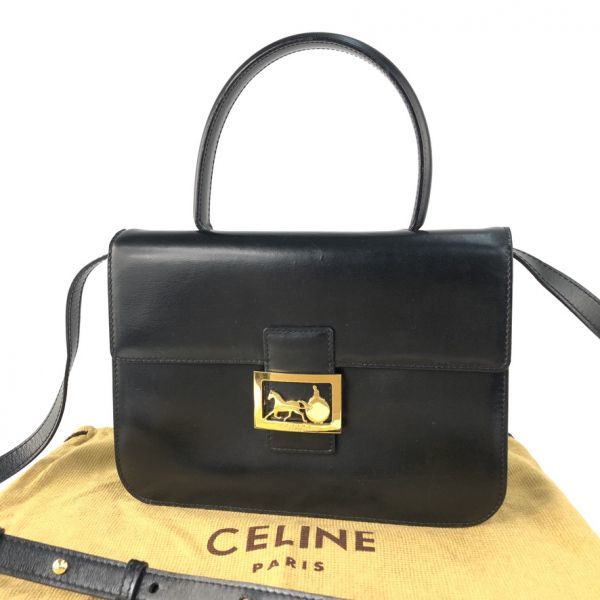 希少 CELINE セリーヌ 馬車 ホースキャリッジ 2WAY ハンドバッグ 希少 CELINE セリーヌ 馬車 ホースキャリッジ 2WAY ハンドバッグ