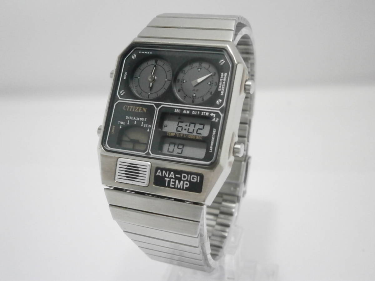 1円～ 動作品 CITIZEN シチズン ANA-DIGI TEMP アナデジ テンプ 8988
