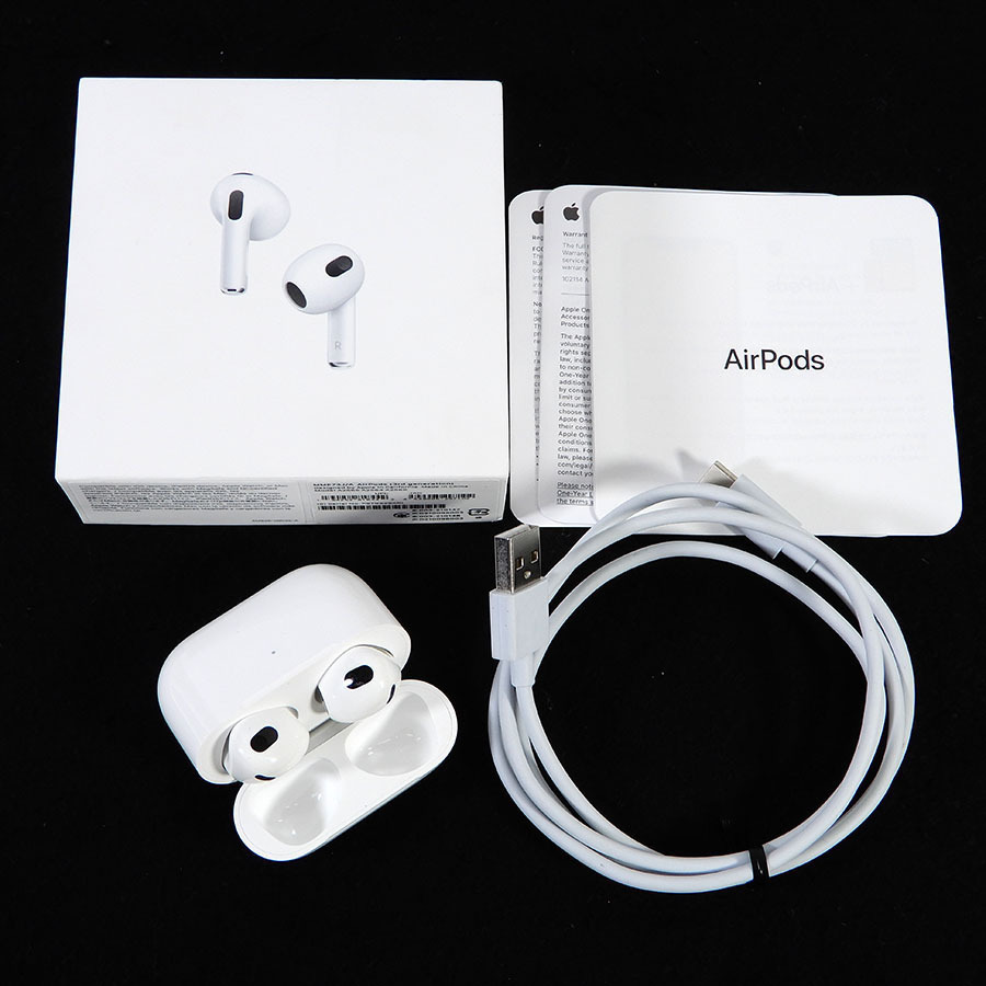Apple アップル AirPods エアポッズ 第3世代 MME73J/A ワイヤレスイヤホン [U6145]