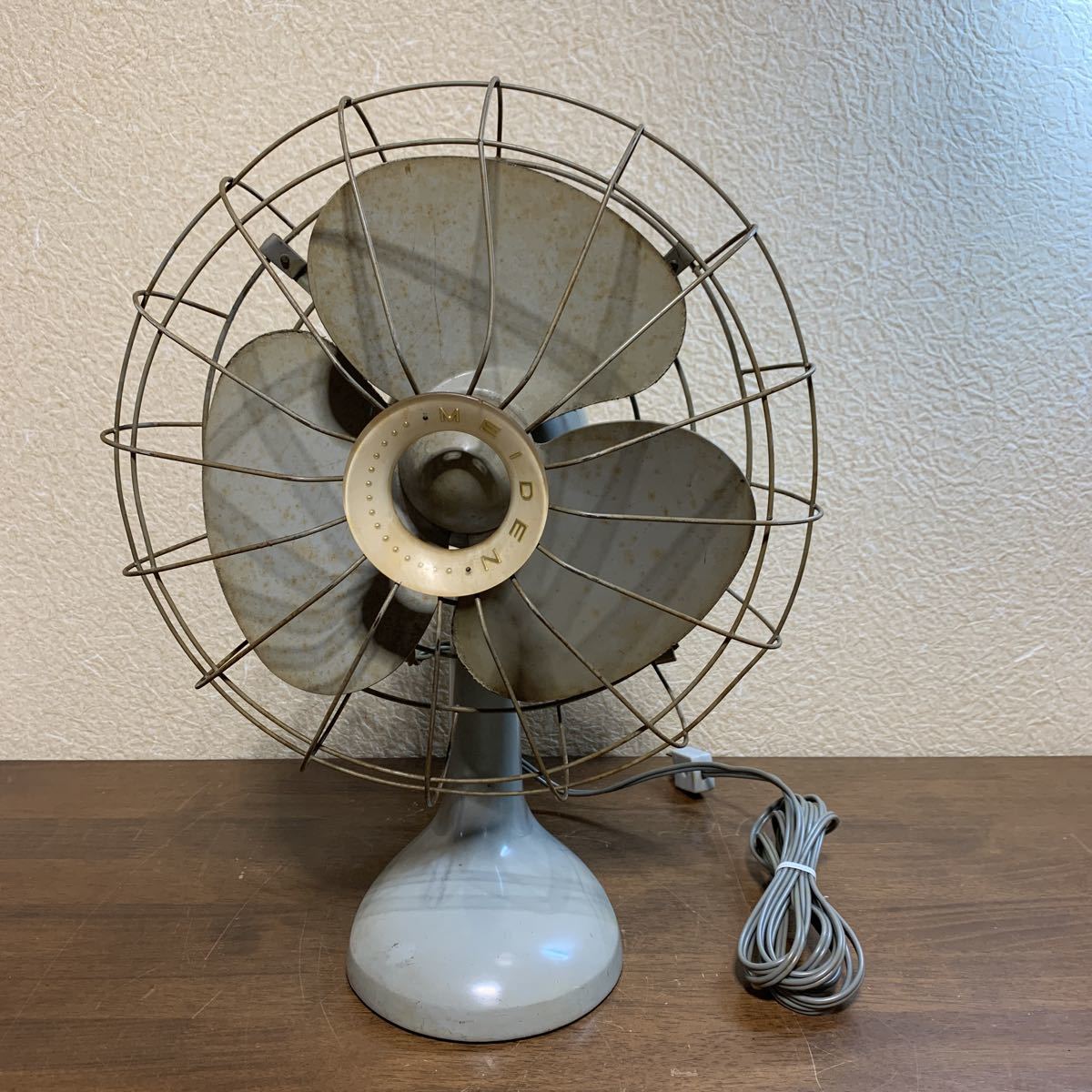 昭和レトロ 扇風機 YAOU ELECTRIC GENERAL 3枚羽根 高44cm 作動OK i91 