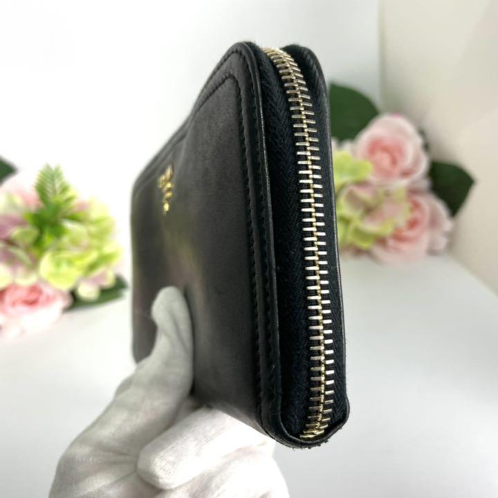 長財布 プラダ ラウンドファスナー PRADA サフィアーノ 良品 ブラック