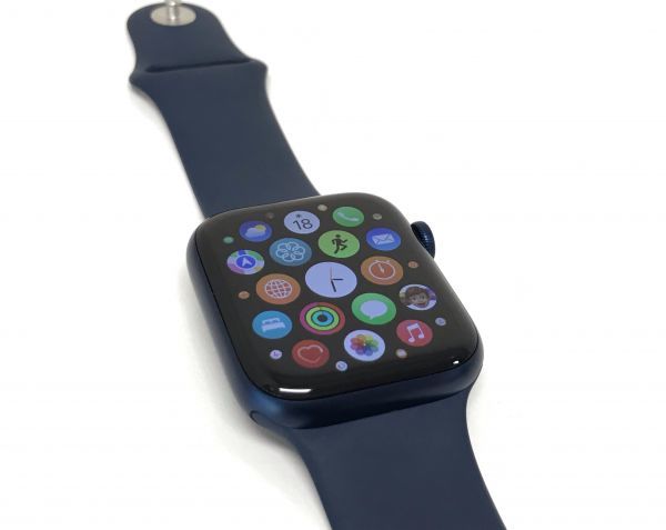 θ【ABランク/BT容量100％】AppleWatch series6 44mm GPS アルミニウム ディープネイビースポーツバンド M00J3J/A 本体のみ S67383554203