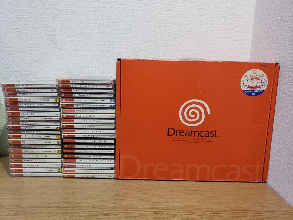 ドリームキャスト本体+ソフト32枚セット/サクラ大戦/グランディア/スポーン/パワーストーン/クレイジータクシー/マーヴルvsカプコン 