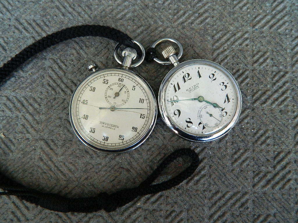 中古 ＊ SEIKO 懐中時計 ＋ TOKYO CLOCK ストップウォッチ （ジャンク