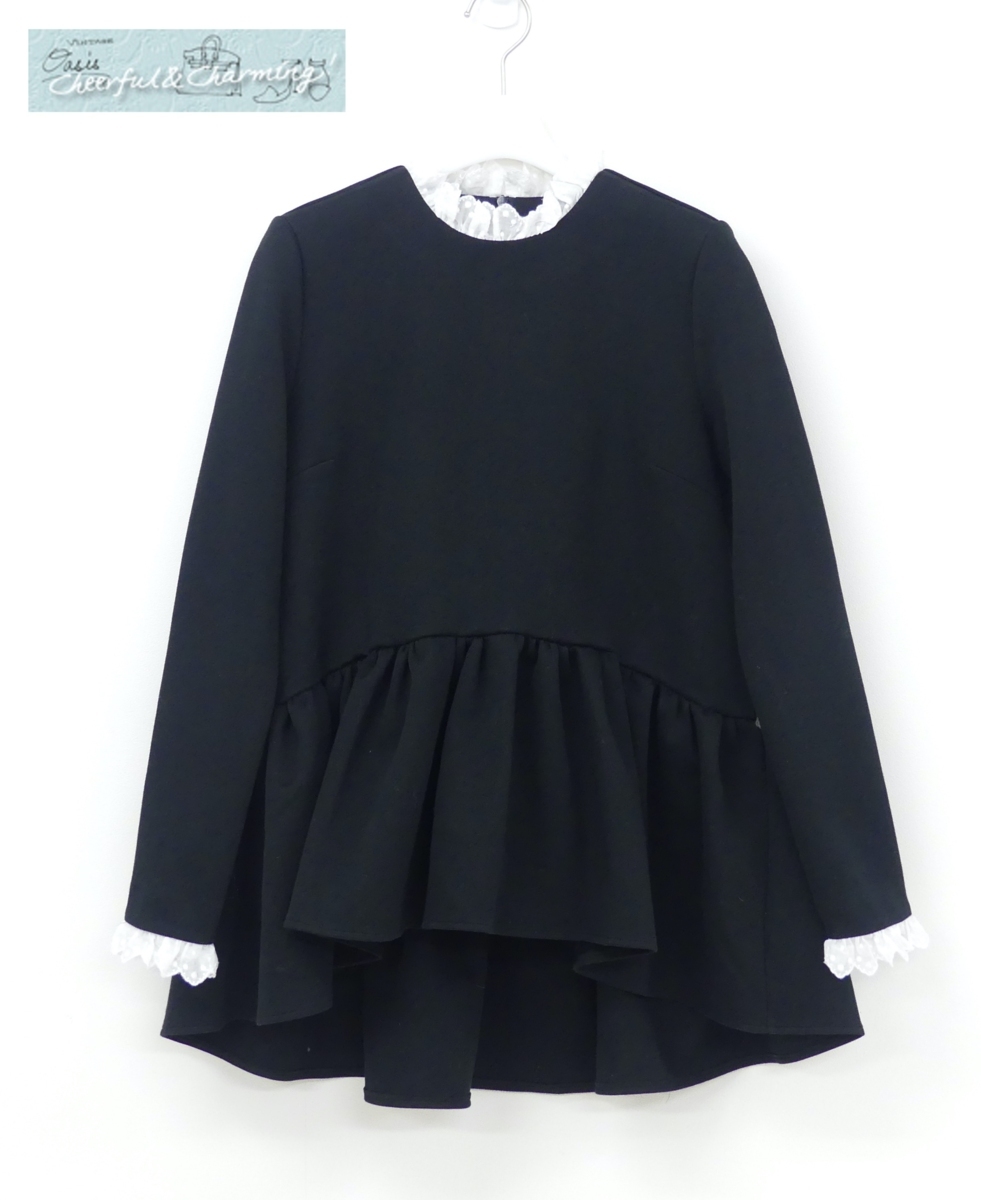 Tsuru by MarikoOikawa ツル トップス Eloise F ブラック/ホワイト コットンBLEND レース使いがクラシカル '21年商品