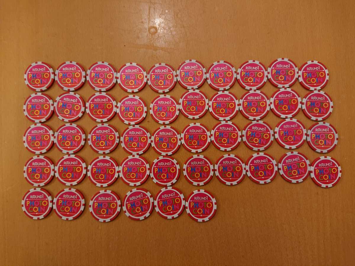 送料無料☆ラウンドワン PHOTO COIN フォトコイン46枚 プリクラ無料 