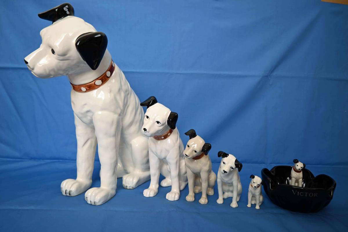 ビクター Victor ニッパーくん 5体セット 陶器 置物 ビクター犬