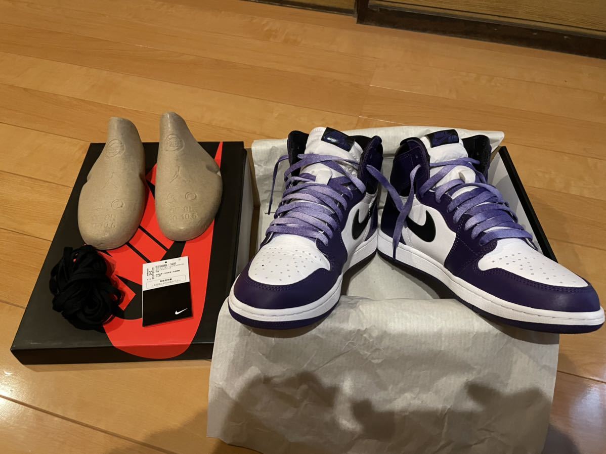 超美品！ NIKE AIR JORDAN 1 RETRO HIGH OG COURT PURPLE WHITE/BLACK  