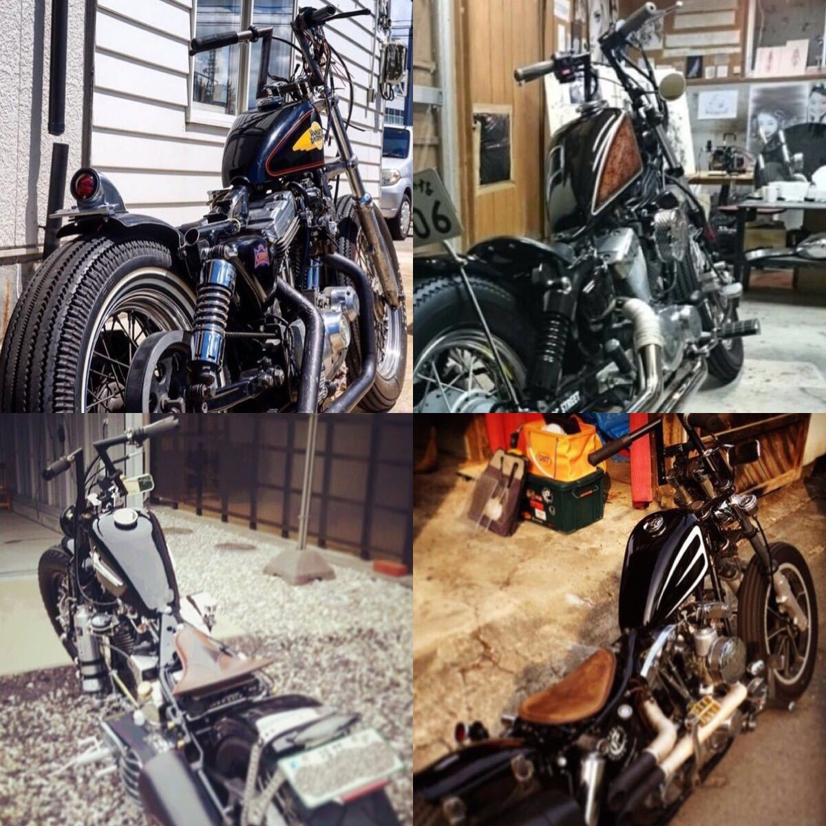 ナローZバー ロボハン チョッパー ボバー SR XS 250TR カブ 7/8インチ 