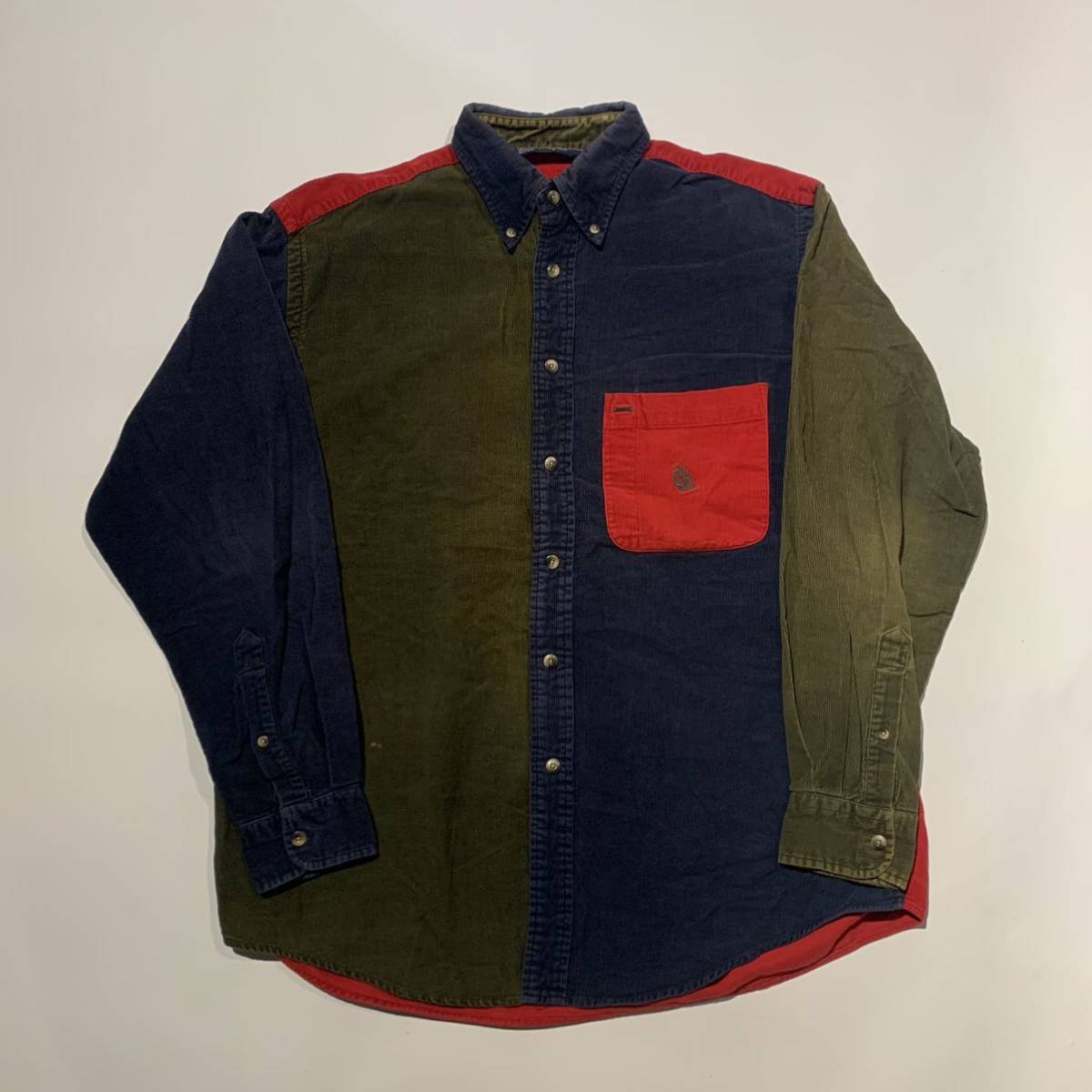 本物保証，2026 90s ビンテージ nautica クレイジーパターン コーデュロイシャツ ボタンダウン ノーティカ 1990年代(Mサイズ)｜売買されたオークション情報、yahooの商品情報をアーカイブ公開 - オークファン 長袖シャツ一般