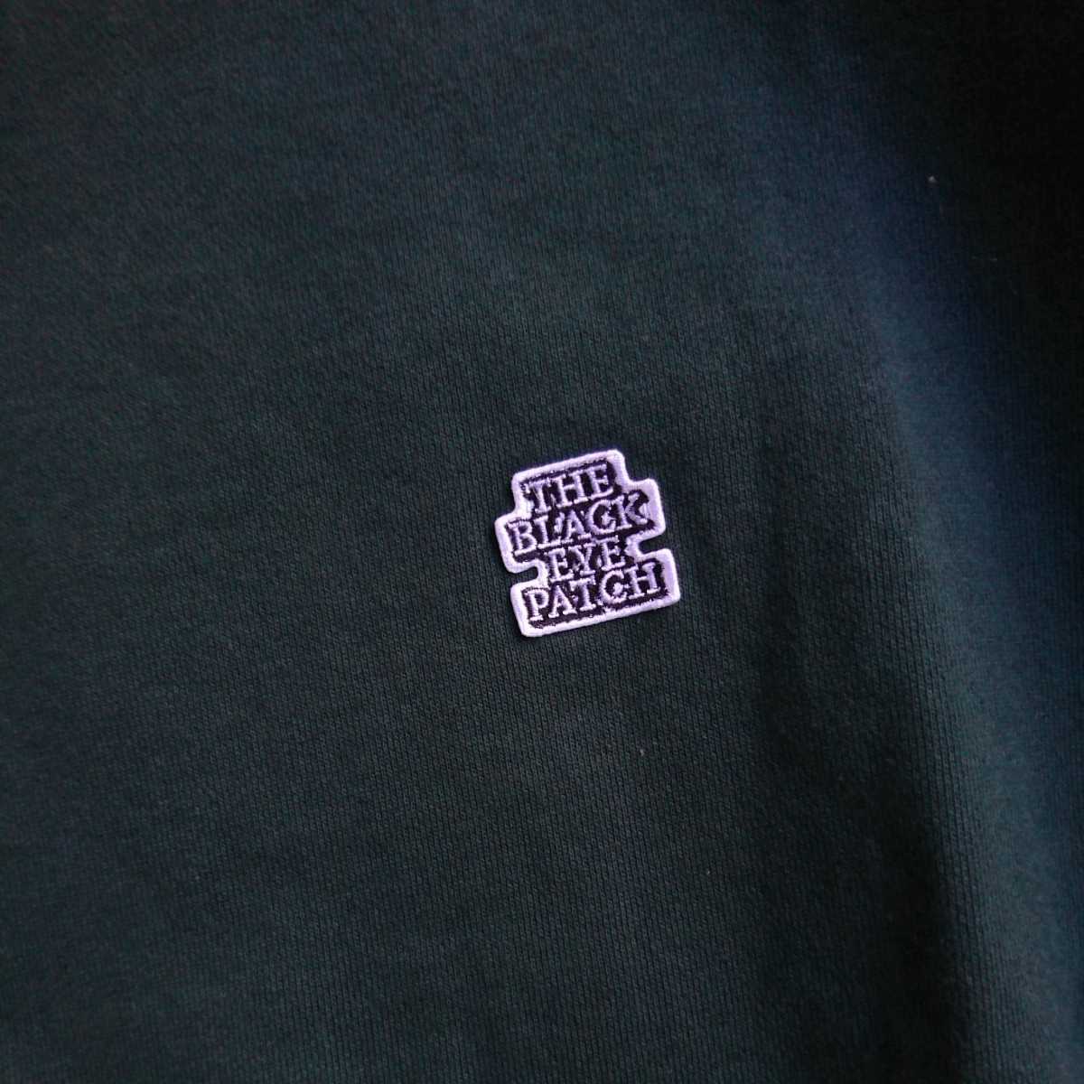 美品】ブラックアイパッチ ロゴクルースウェット Lサイズ グリーン 