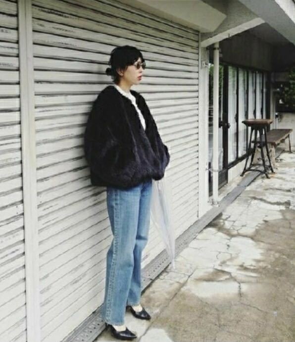 ☆CLANE ファーコート ファージャケット ダークネイビー ブラック 1 