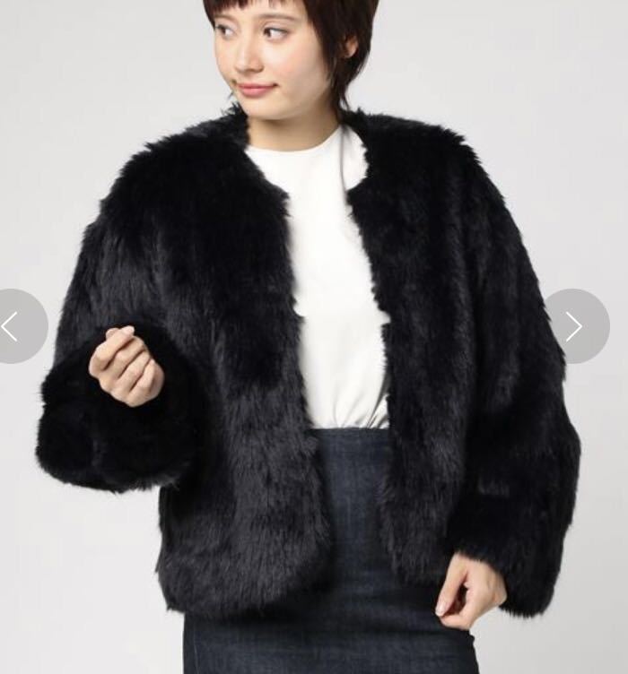 ☆CLANE ファーコート ファージャケット ダークネイビー ブラック 1 