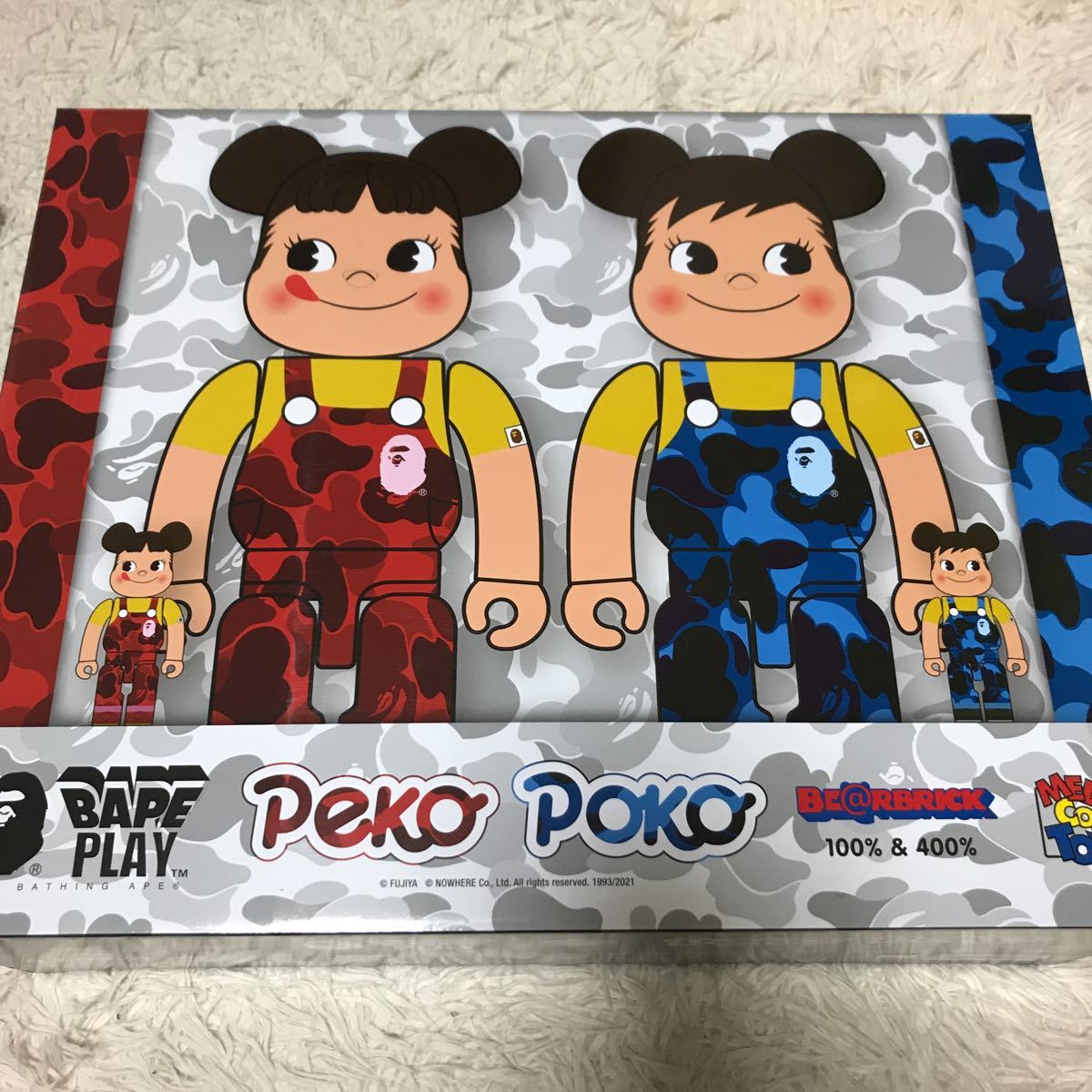 新品未開封 ベアブリック BE@RBRICK BAPE (R) × ペコちゃん & ポコ 