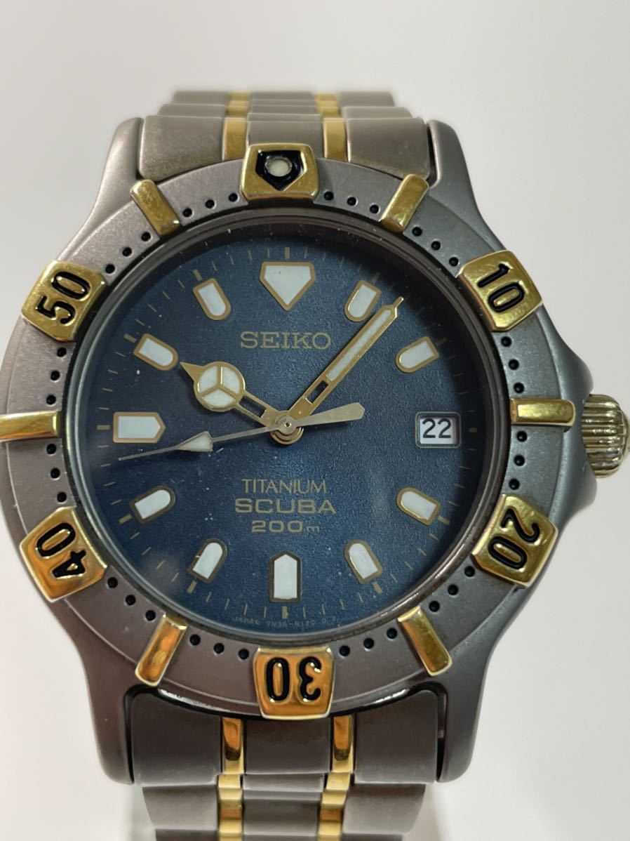 SEIKO セイコー チタンニウム スキューバ SCUBA 200m クォーツ 7N35