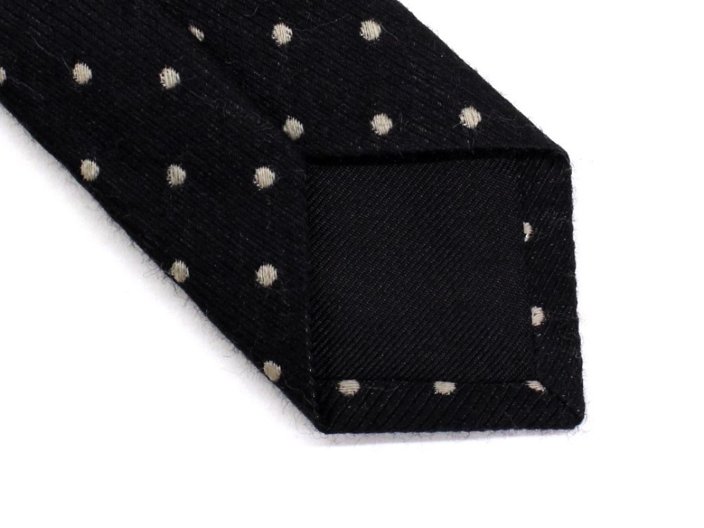 美品Saint Laurentドット ネクタイ ナロータイ 【栄】【1円】サン