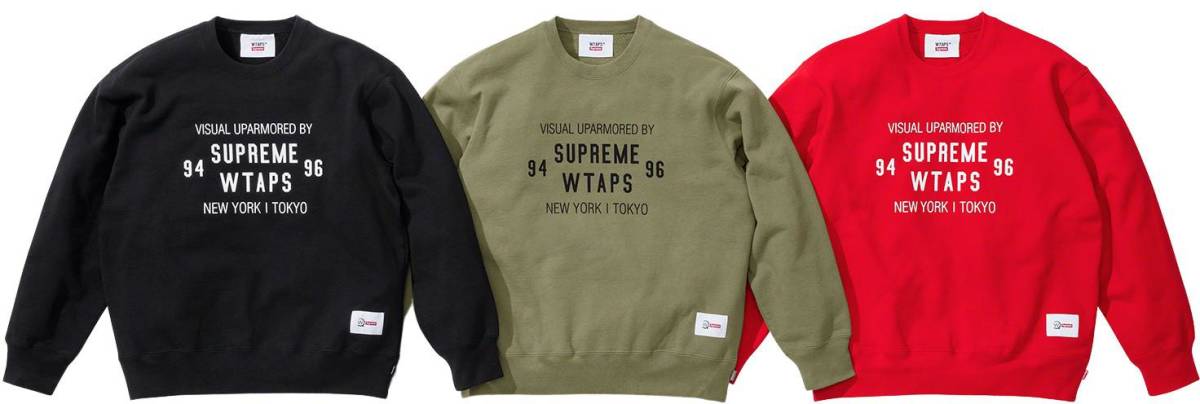 新品未着用】Supreme / WTAPS Crewneck Black Medium 21FW 国内正規品 