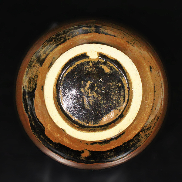 4438 益子窯　木村一郎 造　三彩壷　高さ19.7cm 陶印有　共箱　送料無料 TAKIYA】 陶芸家 木村一郎 『 黒門壺 』 共箱 銘有 益子焼 壷 花器 花