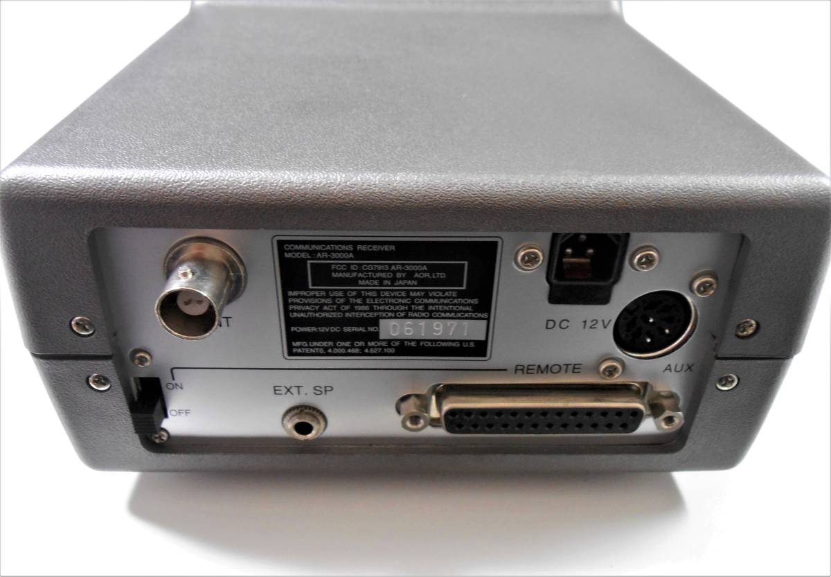 ★AOR エーオーアール AR-3000A★オールモード 100Khz～2036Mhz☆広帯域受信機 レシーバー☆高性能 固定 卓上 車載 【ほぼ未使用品】美品！_7