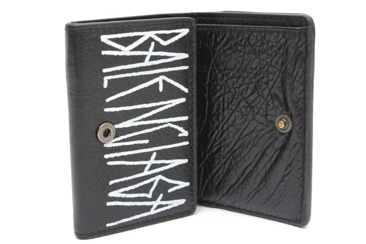 1B245☆バレンシアガ BALENCIAGA☆ 三つ折り ミニ財布 ペーパー ミニ  