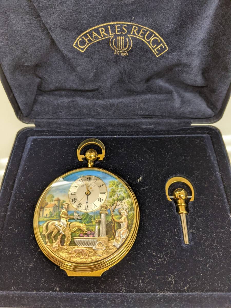 オルゴール　リュージュオートマタ付ポケットウオッチ