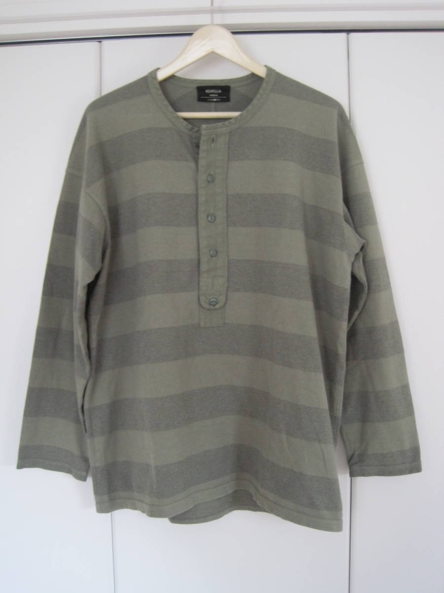 日本製　remilla　レミーラ　ボーダー　ヘンリーネック カットソー　M AD2016