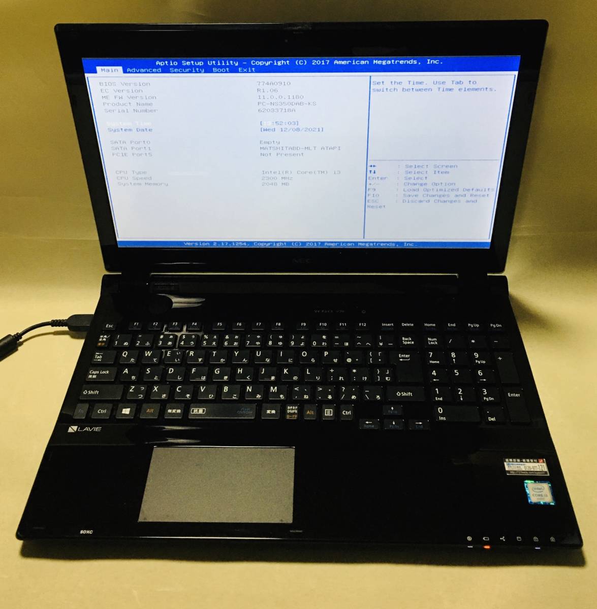 Core NEC LAVIE NS350⁄D i3-6100U 4GB PC-NS350DAR 6100U i3 Note 2.3Ghz