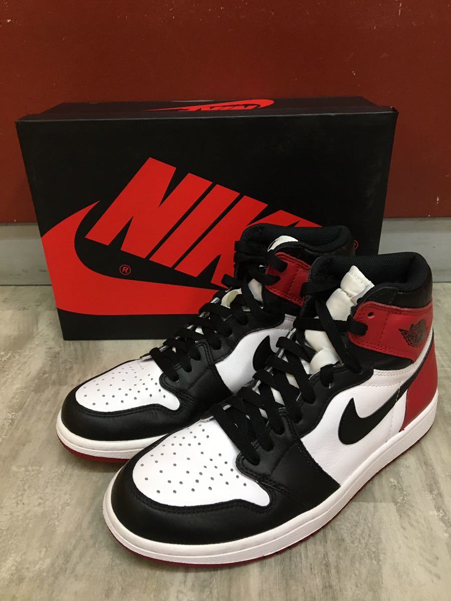 1円～ NIKE ナイキ AIR JORDAN 1 HIGH OG エアジョーダン つま黒 26.5  