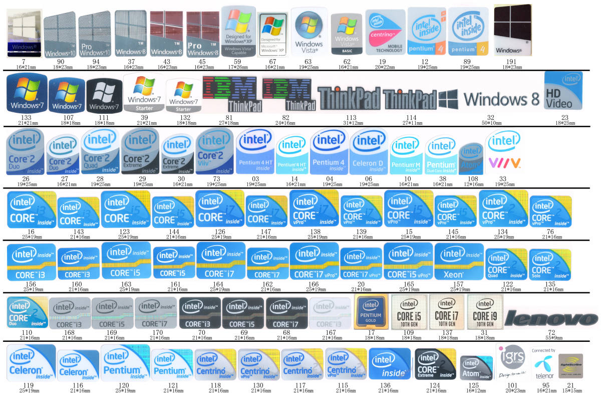 即決097【 intel CORE i7 】エンブレムシール追加同梱発送OK□ 条件