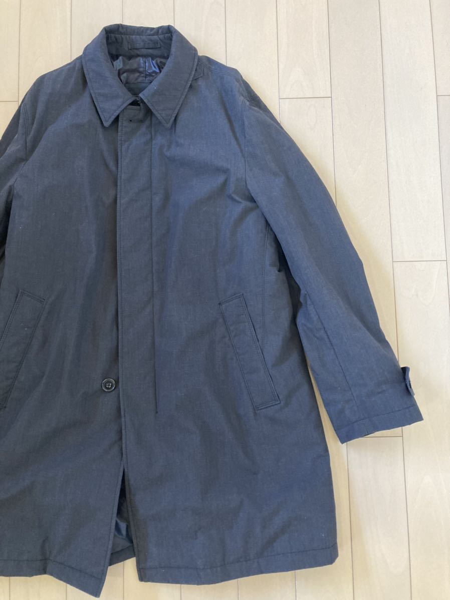 HERNO ヘルノ 中綿 メンズ ステンカラーコート 50（L）グレー メンズ 男性用 ビジネス HERNOTECH ★ボタン紛失あり